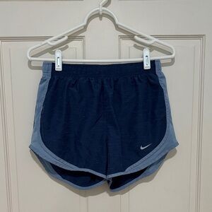 Nike Women's Tempo Lined Dri-fit Running Shorts Dk/Lt Blue size medium
